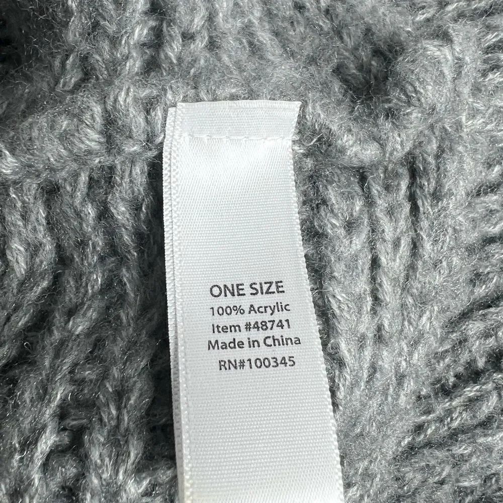 Gray Infinity Shimmery Loop Scarf Knitted - Picture 4 of 8
